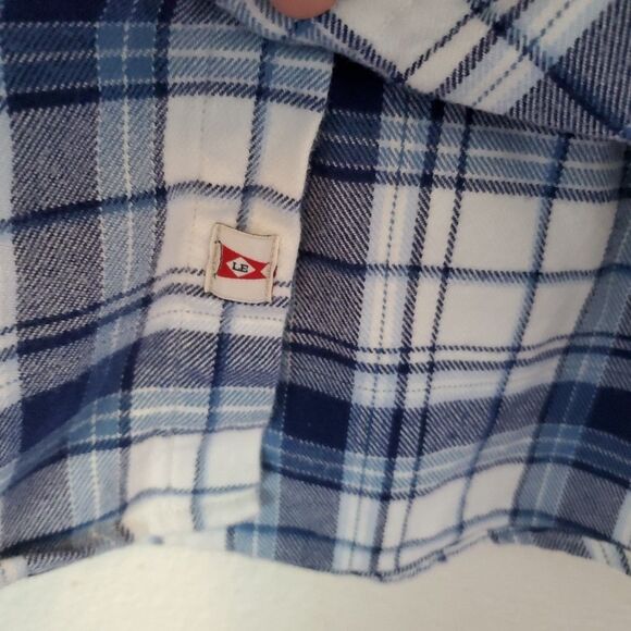 Lands End Men's Flannel Shirt Blue Plaid Traditional Fit Sz XL 17-17.5 - Picture 11 of 15